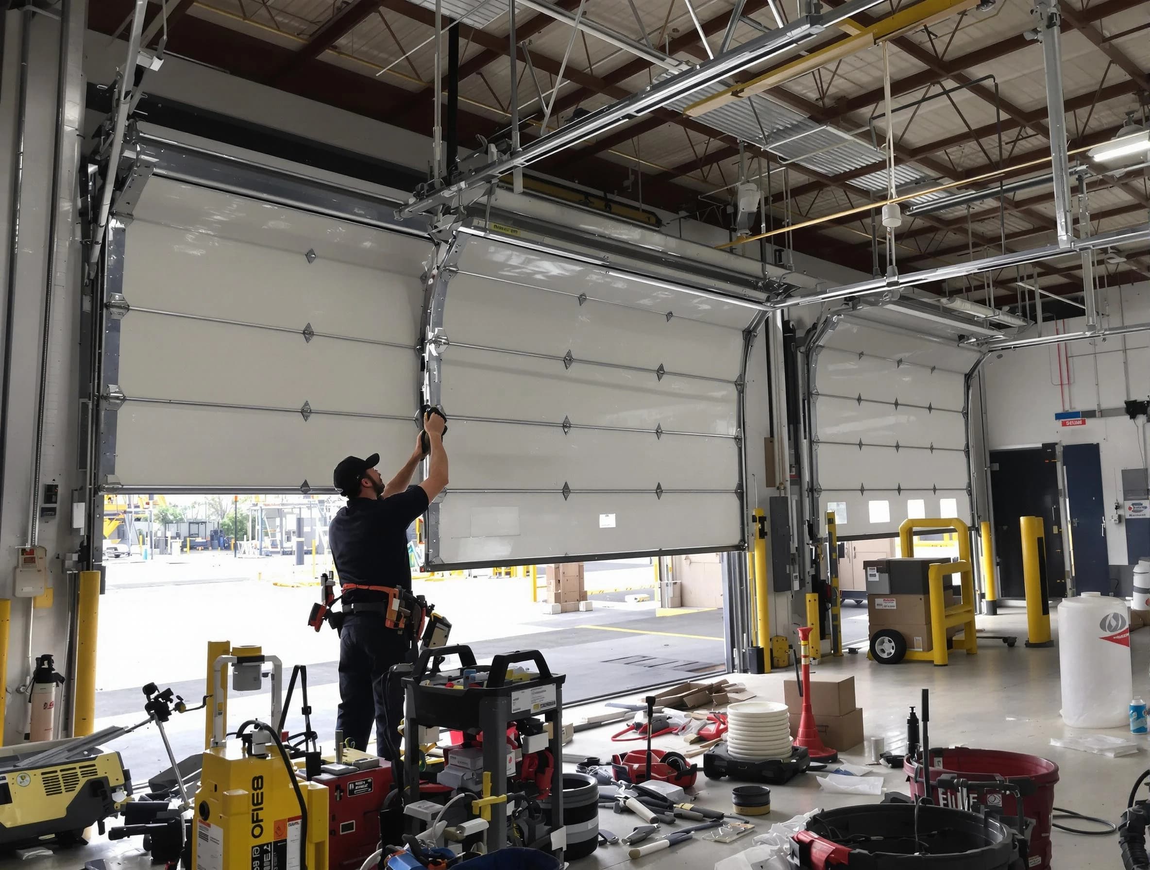 Marietta Garage Door Repair technician performing commercial garage door repair in Marietta
