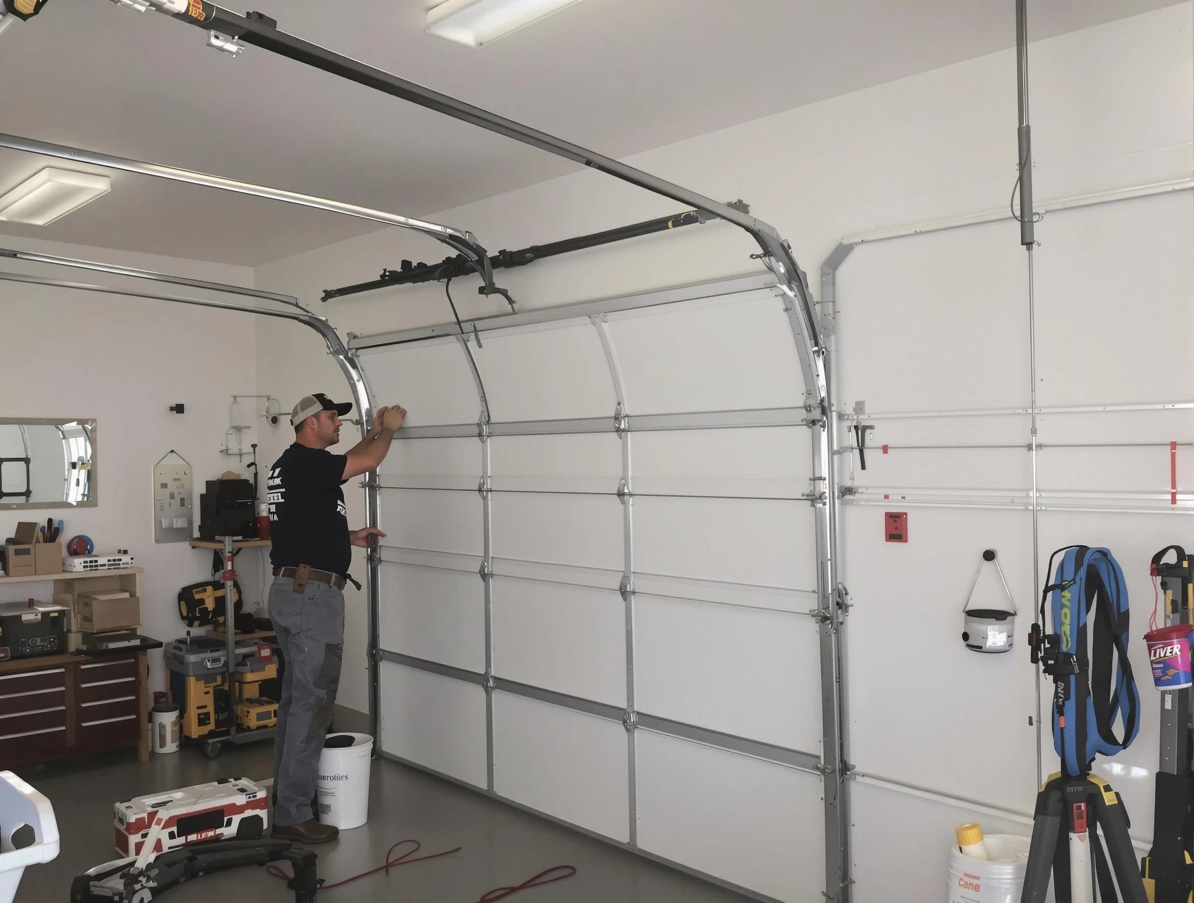 Marietta Garage Door Repair team installing new garage door in Marietta