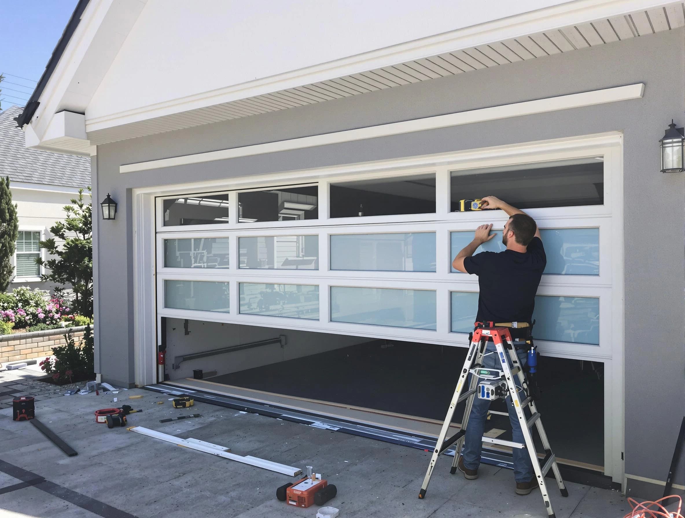 Marietta Garage Door Repair team performing garage door replacement in Marietta