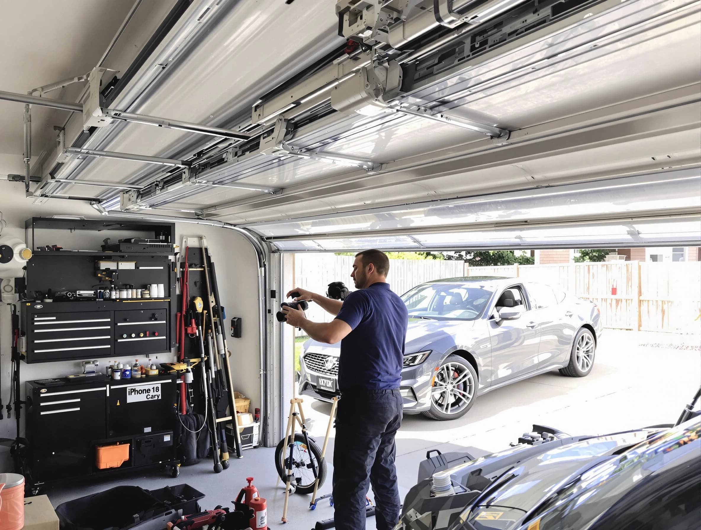 Marietta Garage Door Repair technician fixing noisy garage door in Marietta