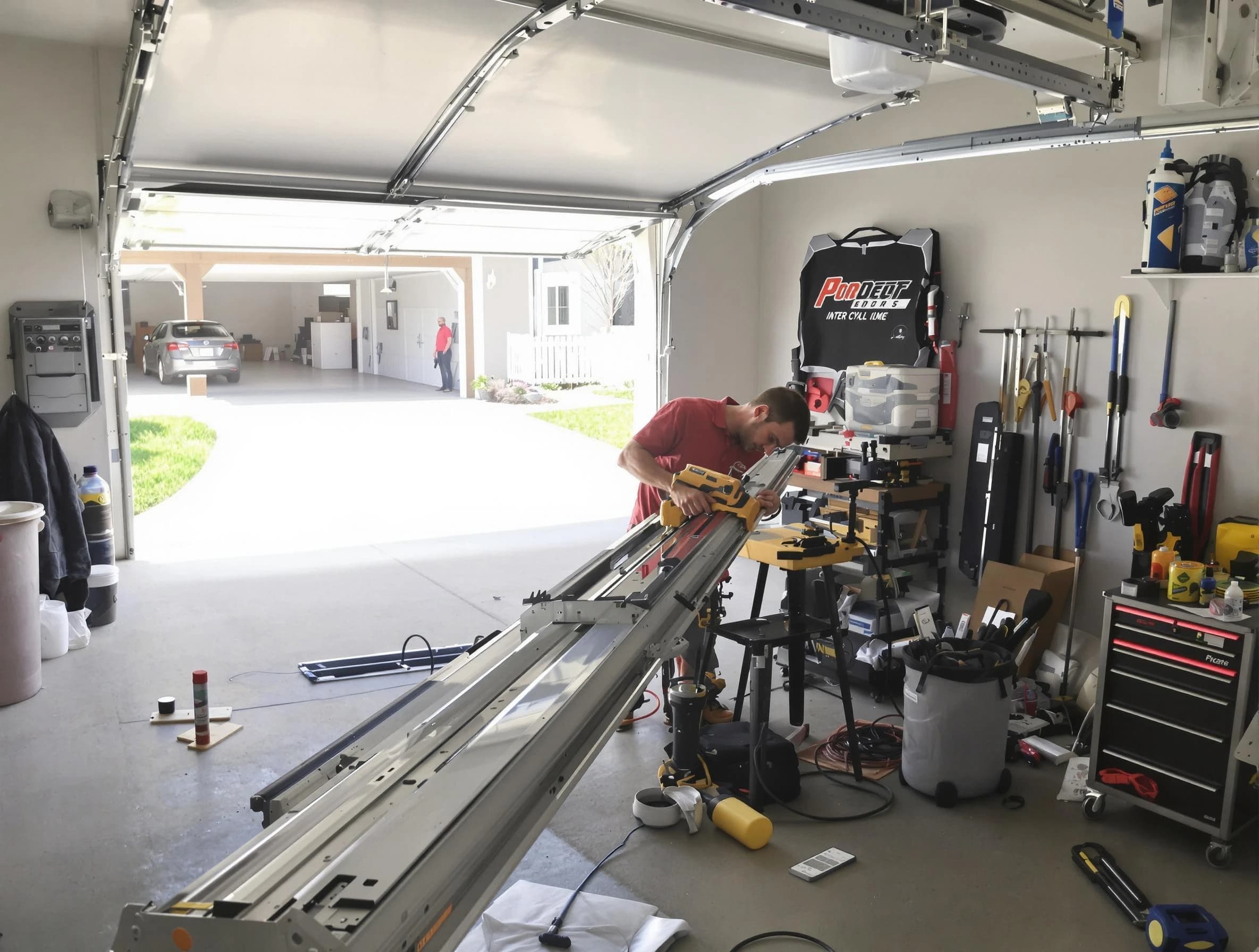 Marietta Garage Door Repair expert performing track repair in Marietta