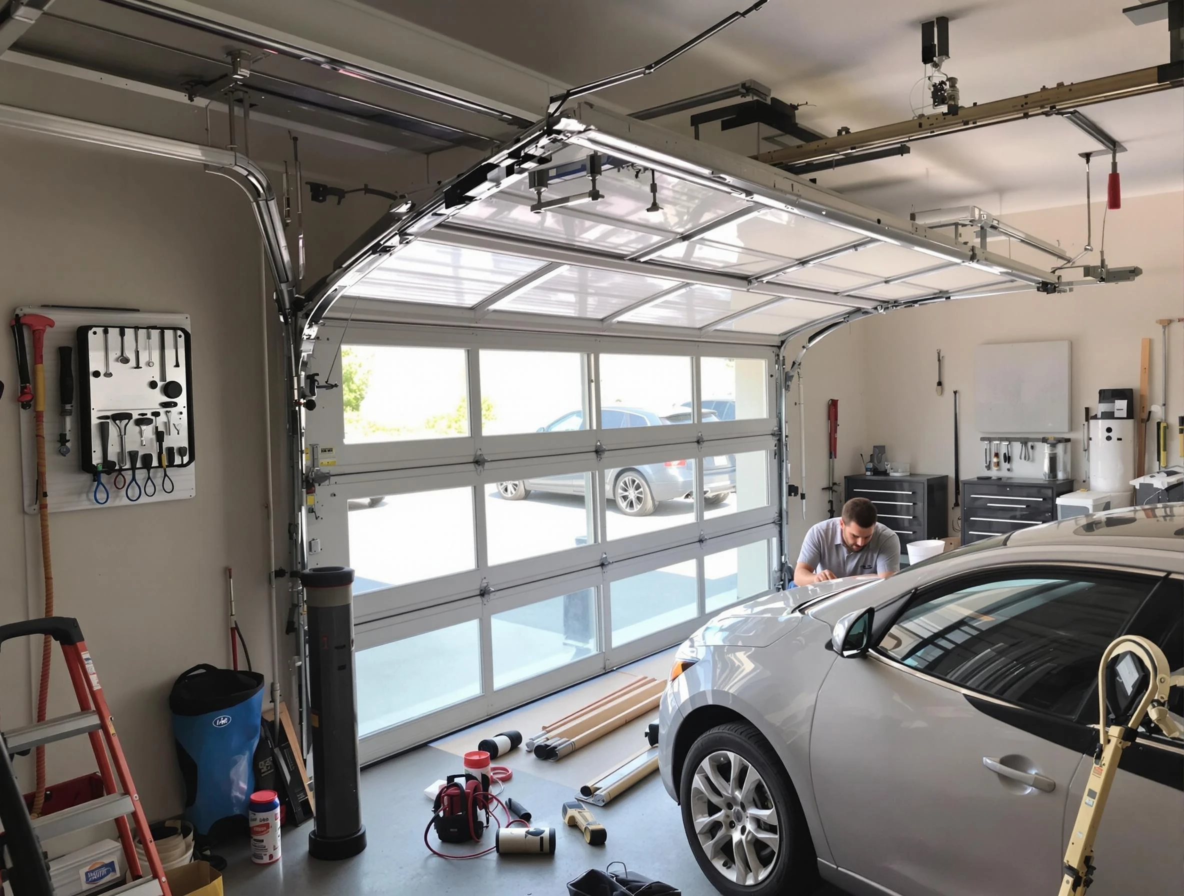 Garage door noise reduction service by Marietta Garage Door Repair in Marietta