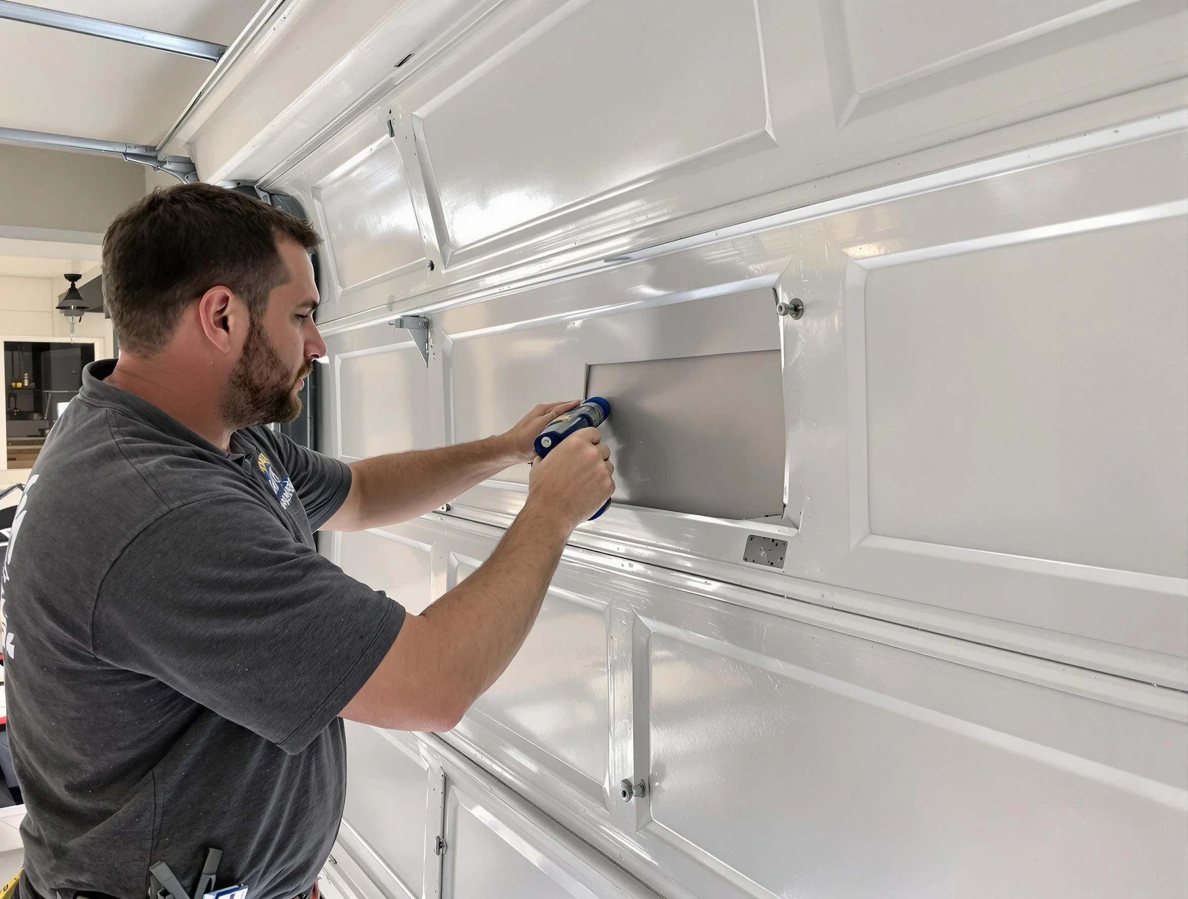 Garage door panel repair by Marietta Garage Door Repair in Marietta